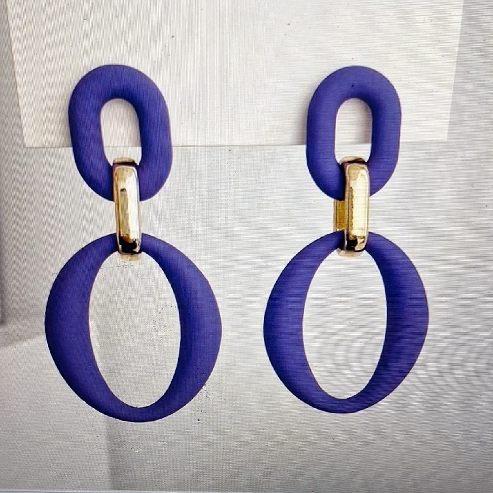 Elegant Purple and Gold Earrings